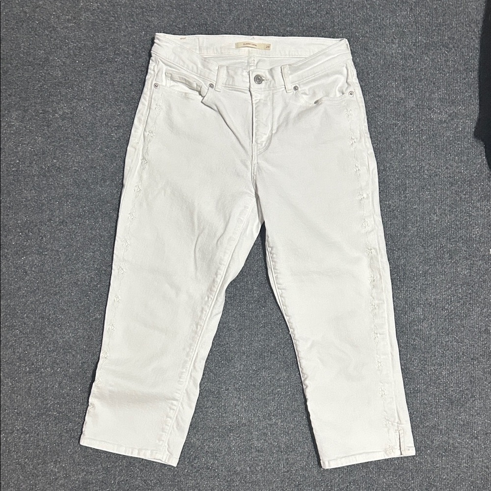 Levi's Women's White Cropped High-Rise Jeans